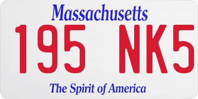 MA license plate 195NK5