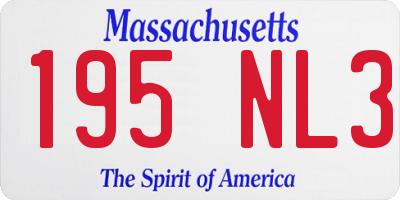 MA license plate 195NL3