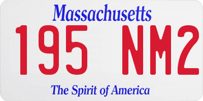 MA license plate 195NM2