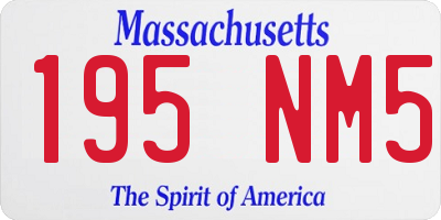 MA license plate 195NM5