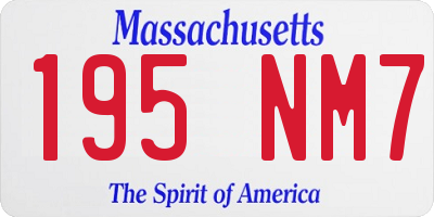 MA license plate 195NM7