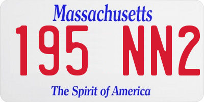 MA license plate 195NN2
