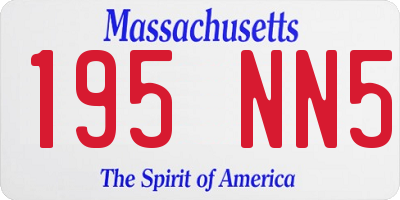 MA license plate 195NN5