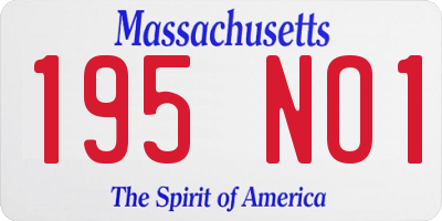 MA license plate 195NO1