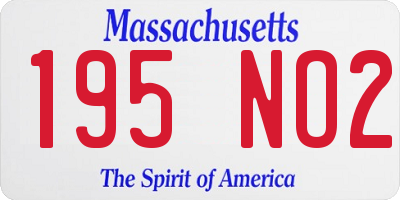 MA license plate 195NO2