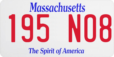 MA license plate 195NO8
