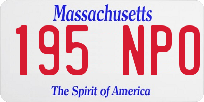 MA license plate 195NP0