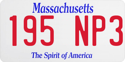 MA license plate 195NP3