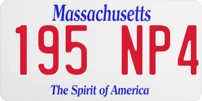 MA license plate 195NP4