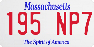 MA license plate 195NP7