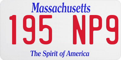 MA license plate 195NP9