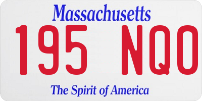 MA license plate 195NQ0