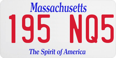 MA license plate 195NQ5