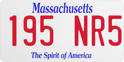 MA license plate 195NR5