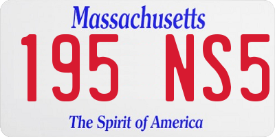 MA license plate 195NS5