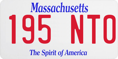 MA license plate 195NT0