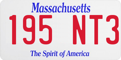 MA license plate 195NT3