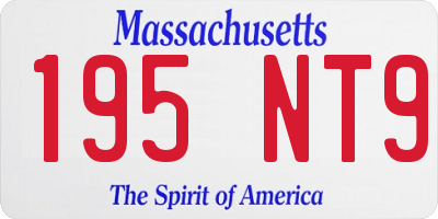 MA license plate 195NT9