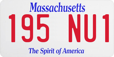MA license plate 195NU1