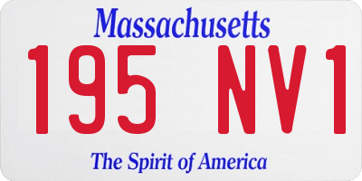 MA license plate 195NV1