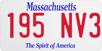 MA license plate 195NV3