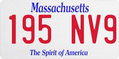 MA license plate 195NV9