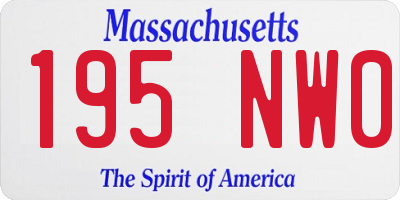 MA license plate 195NW0