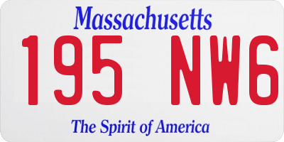 MA license plate 195NW6