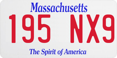 MA license plate 195NX9