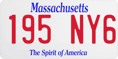 MA license plate 195NY6