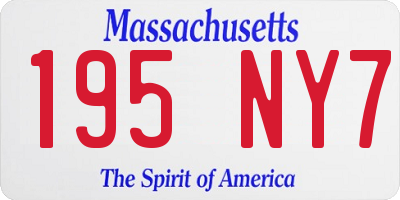 MA license plate 195NY7