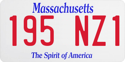 MA license plate 195NZ1