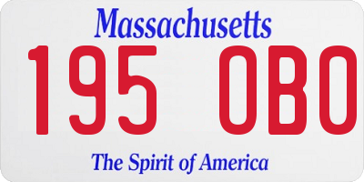 MA license plate 195OB0