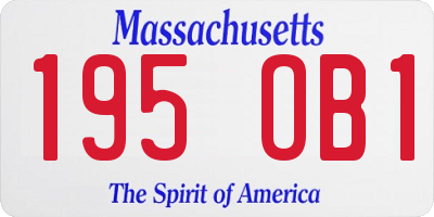 MA license plate 195OB1