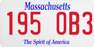 MA license plate 195OB3