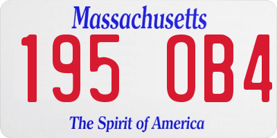 MA license plate 195OB4