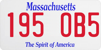 MA license plate 195OB5
