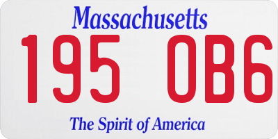 MA license plate 195OB6