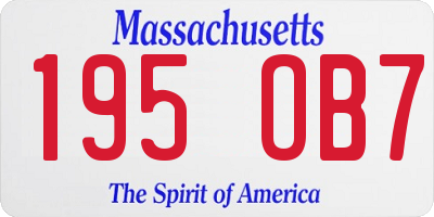 MA license plate 195OB7