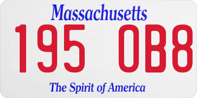 MA license plate 195OB8