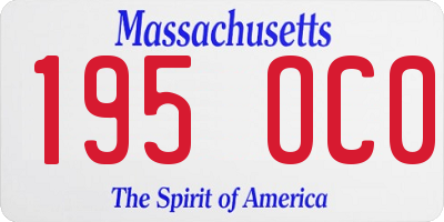 MA license plate 195OC0