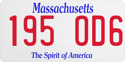 MA license plate 195OD6