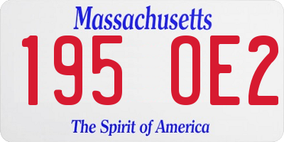 MA license plate 195OE2