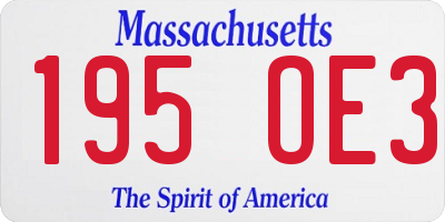 MA license plate 195OE3