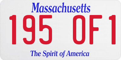 MA license plate 195OF1