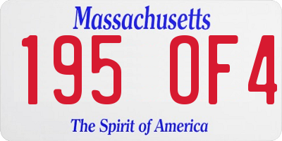 MA license plate 195OF4