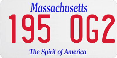 MA license plate 195OG2