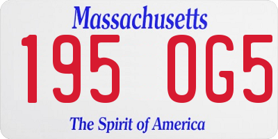 MA license plate 195OG5