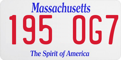 MA license plate 195OG7