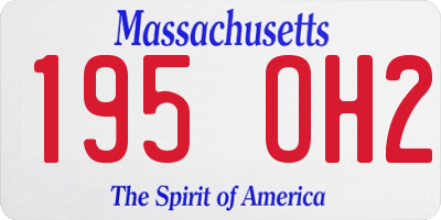 MA license plate 195OH2